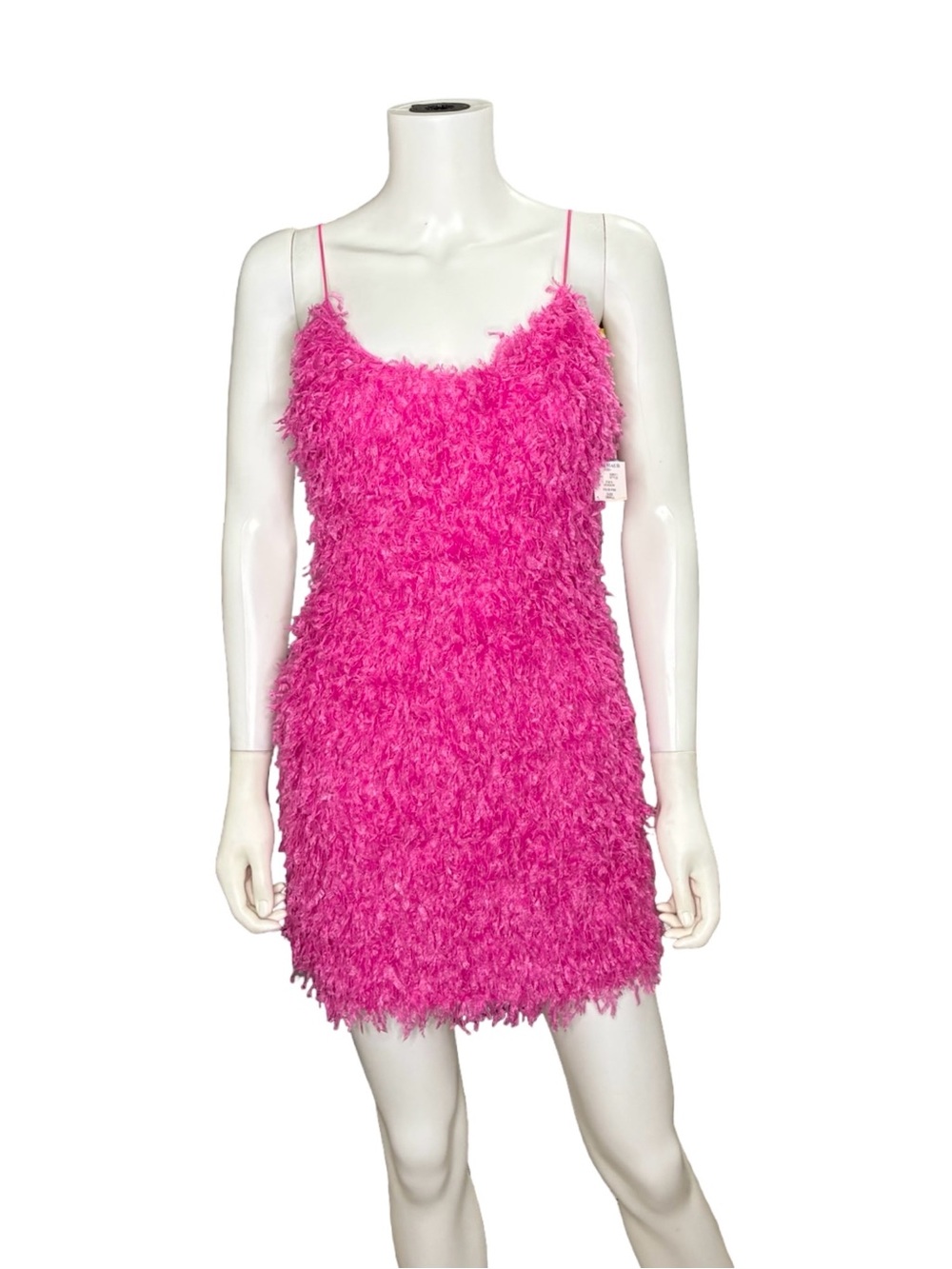 Le Lis Pink Fringe Fabric Mini Bodycon Dress